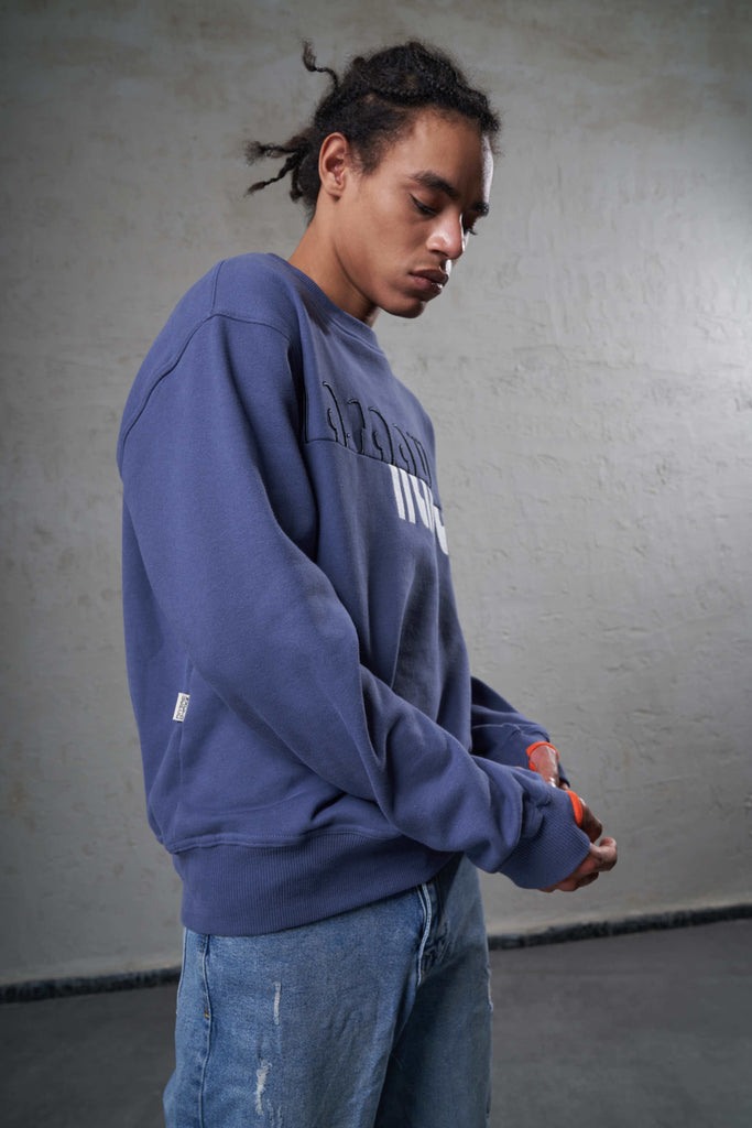 cool crewneck with embroidery logo on it. 
