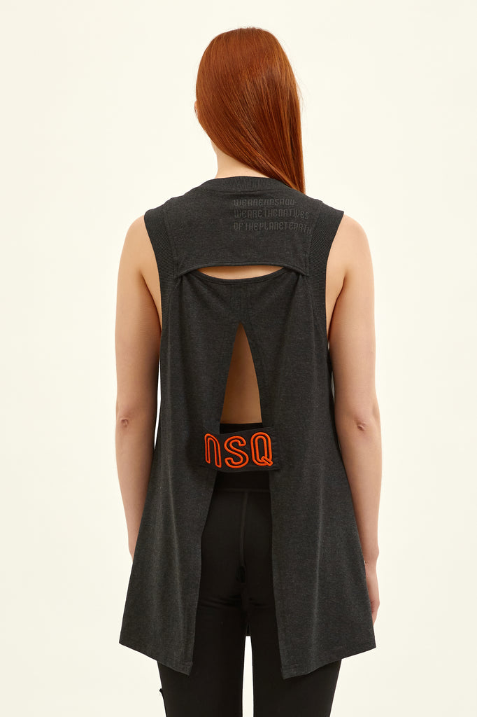 back of a lovely women top with a back split