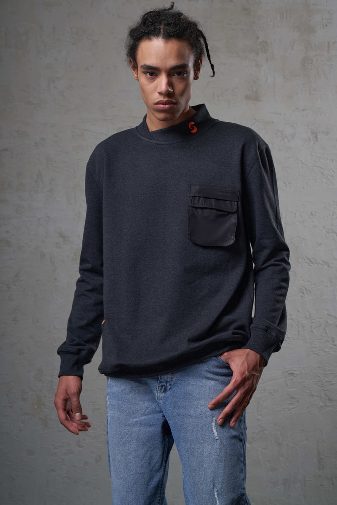 charcoal eco-friendly man sweat with detachable pocket wallet