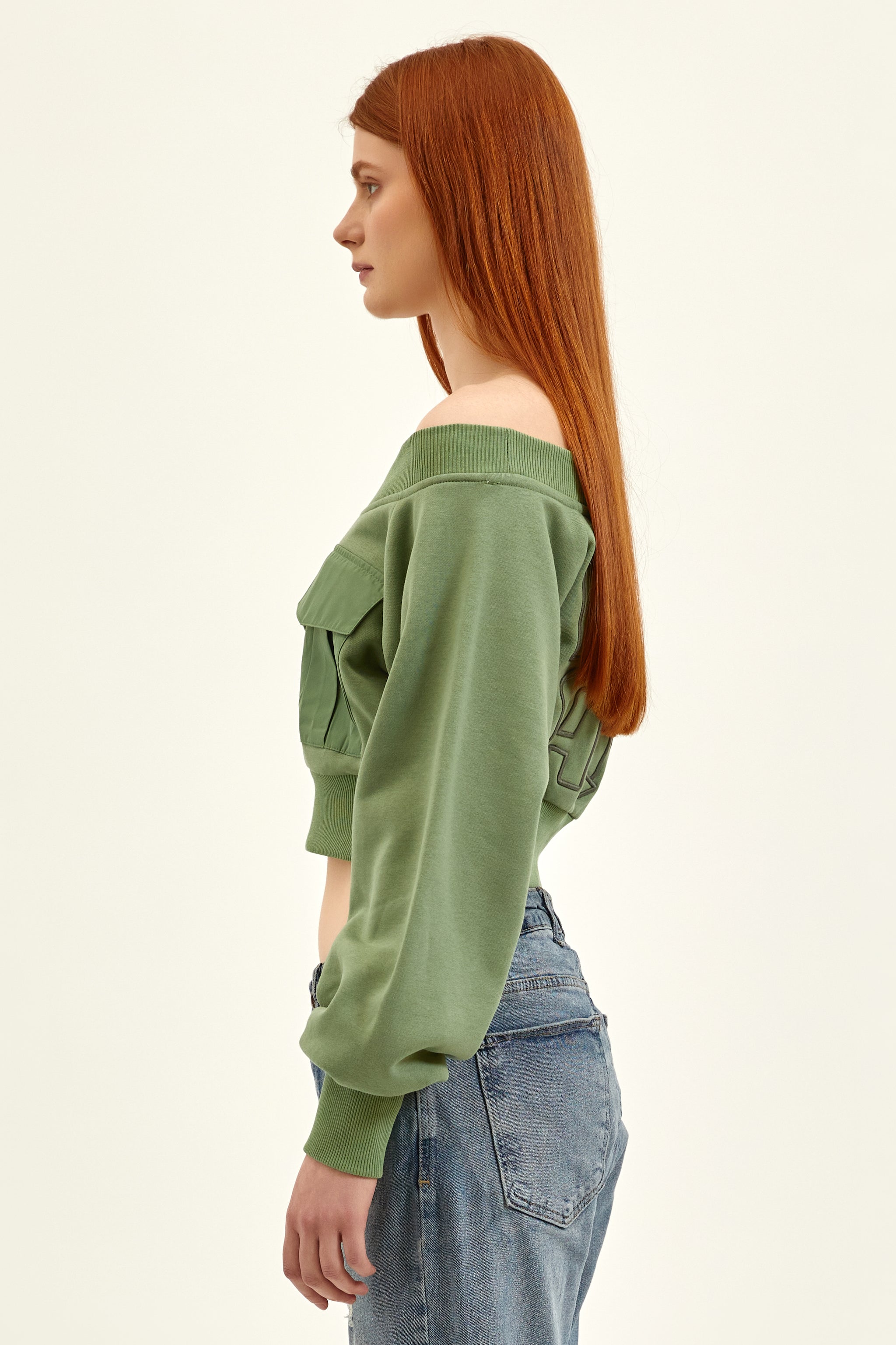 Skater Girl Crop Sweat Top - Grass Green – NASAQU